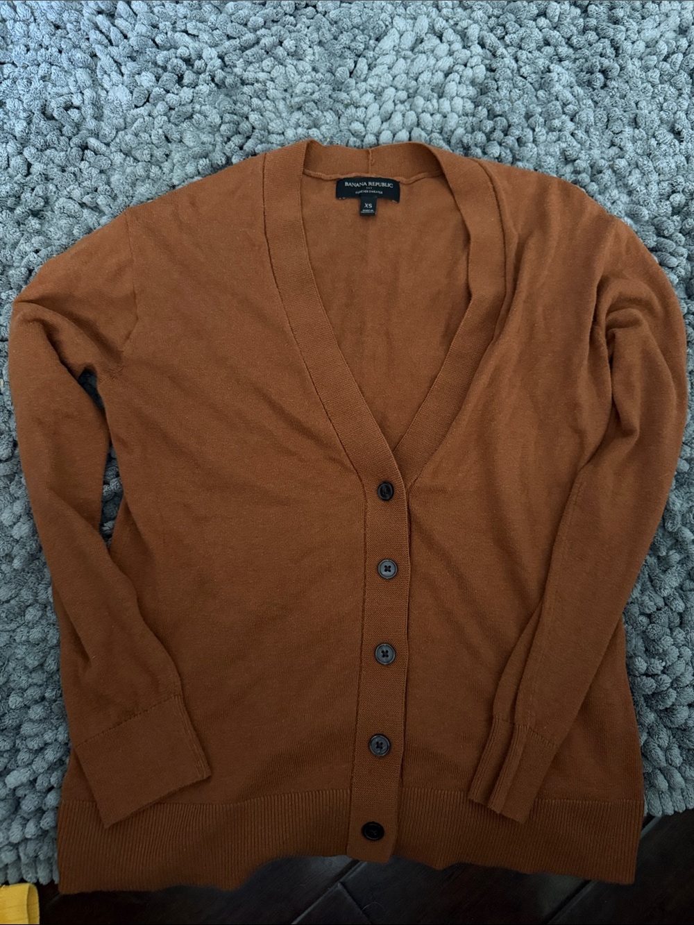 Banana Republic Women's Rust Brown V-Neck Button Cardigan